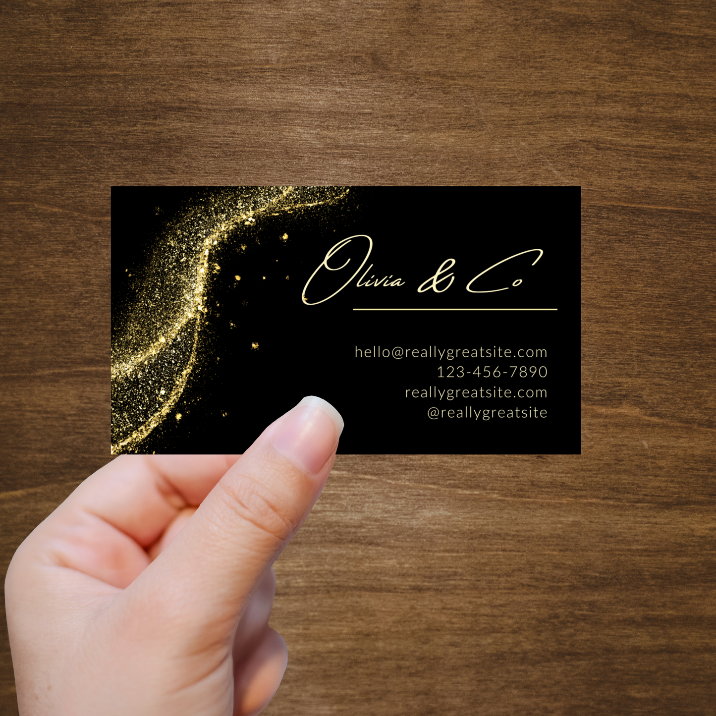 Black and Gold Elegant 3.5x2 Business Card Single Sided